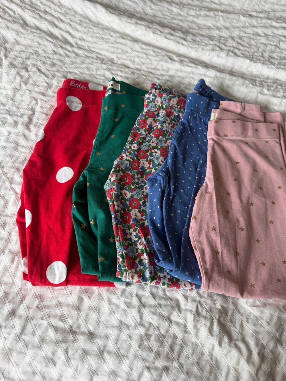 Mini Boden Girls Leggings Pack - Red, Green, Floral, Blue, Pink